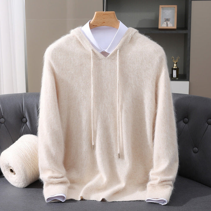 Elegante felpa con cappuccio in cashmere