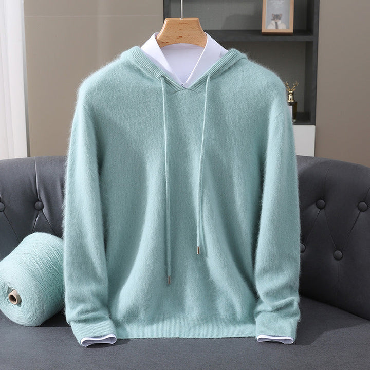 Elegante felpa con cappuccio in cashmere