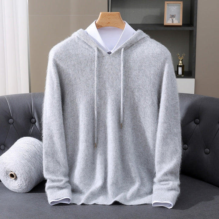 Elegante felpa con cappuccio in cashmere