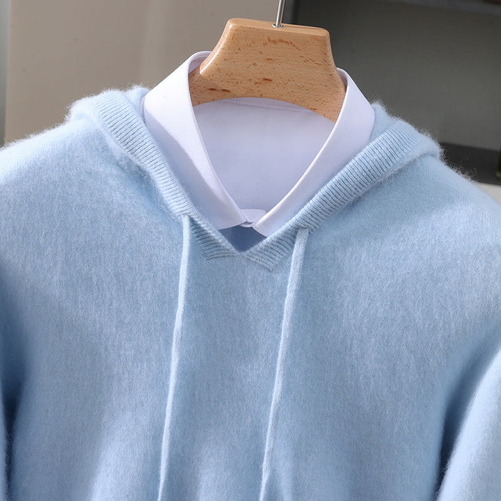 Elegante felpa con cappuccio in cashmere