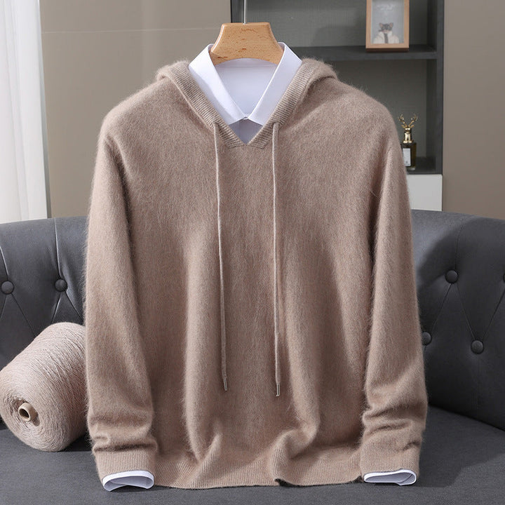 Elegante felpa con cappuccio in cashmere