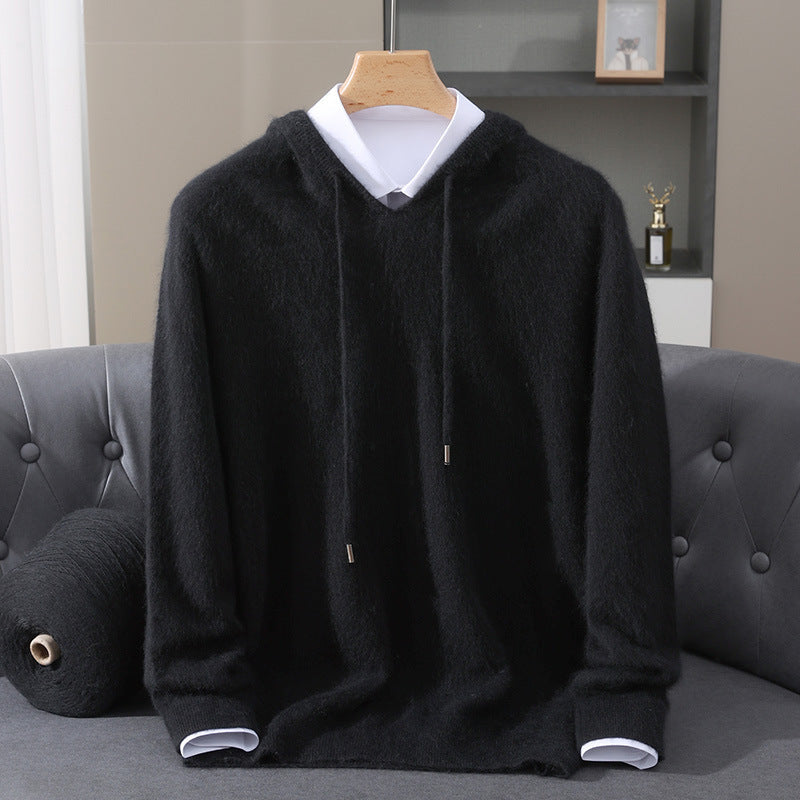 Elegante felpa con cappuccio in cashmere