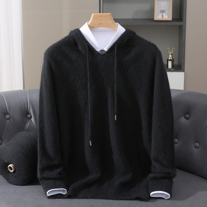Elegante felpa con cappuccio in cashmere