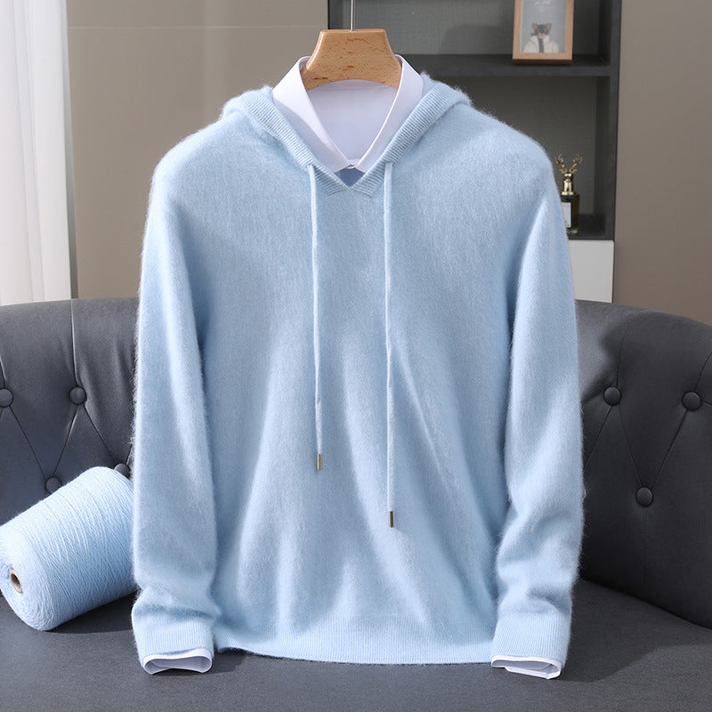 Elegante felpa con cappuccio in cashmere