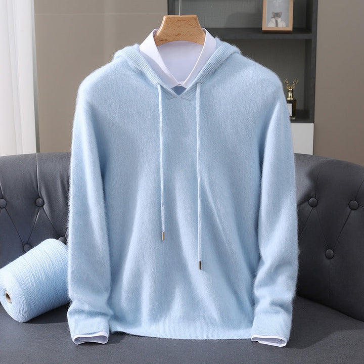 Elegante felpa con cappuccio in cashmere