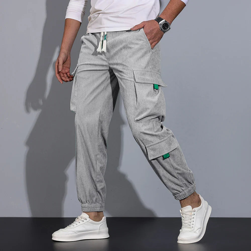 Pantaloni cargo in velluto a coste