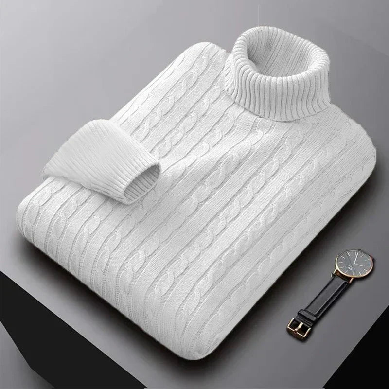 Elegante maglione a collo alto da uomo