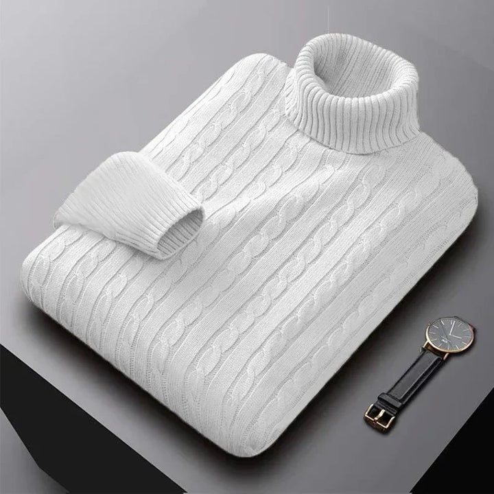 Elegante maglione a collo alto da uomo