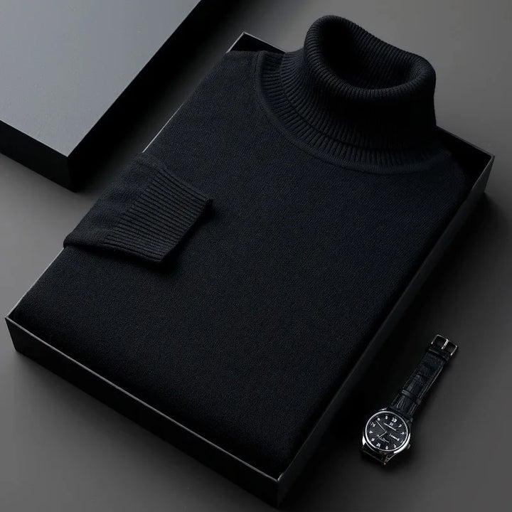Maglione casual in lana con collo alto