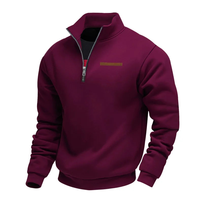 Maglione casual con zip in pile