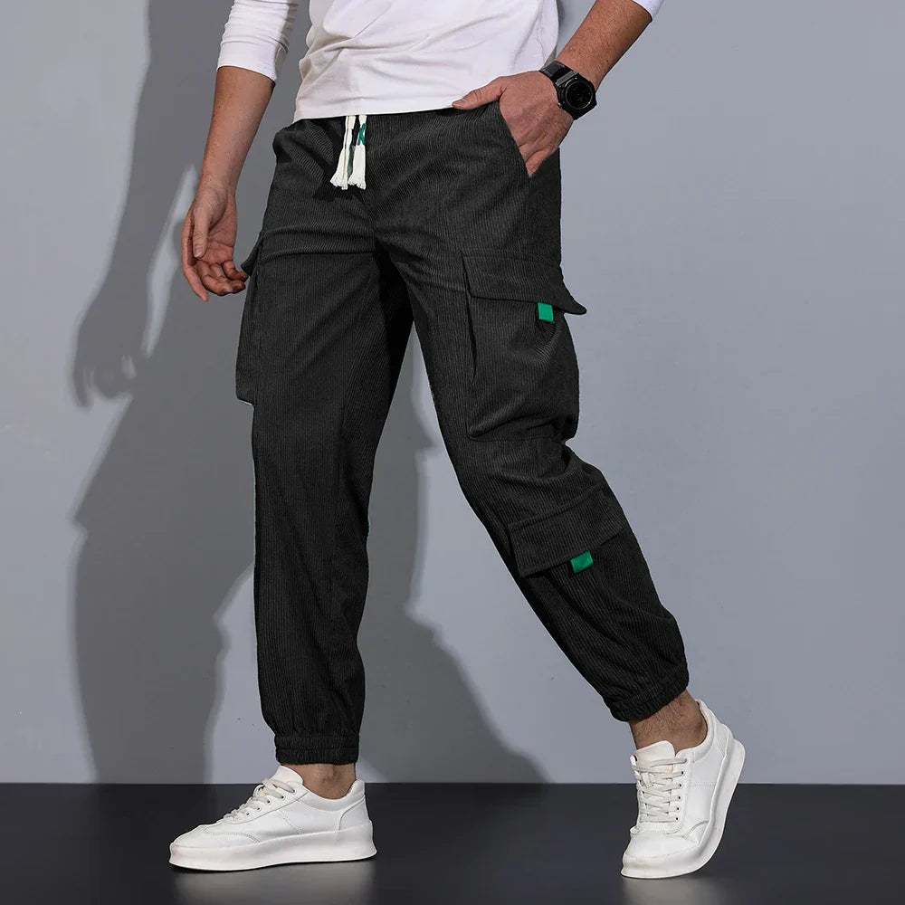 Pantaloni cargo in velluto a coste
