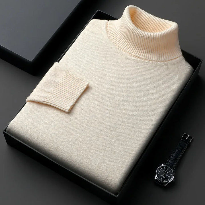 Maglione casual in lana con collo alto