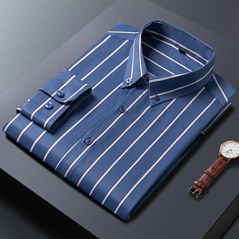 Givalli - Camicia da uomo a righe eleganti