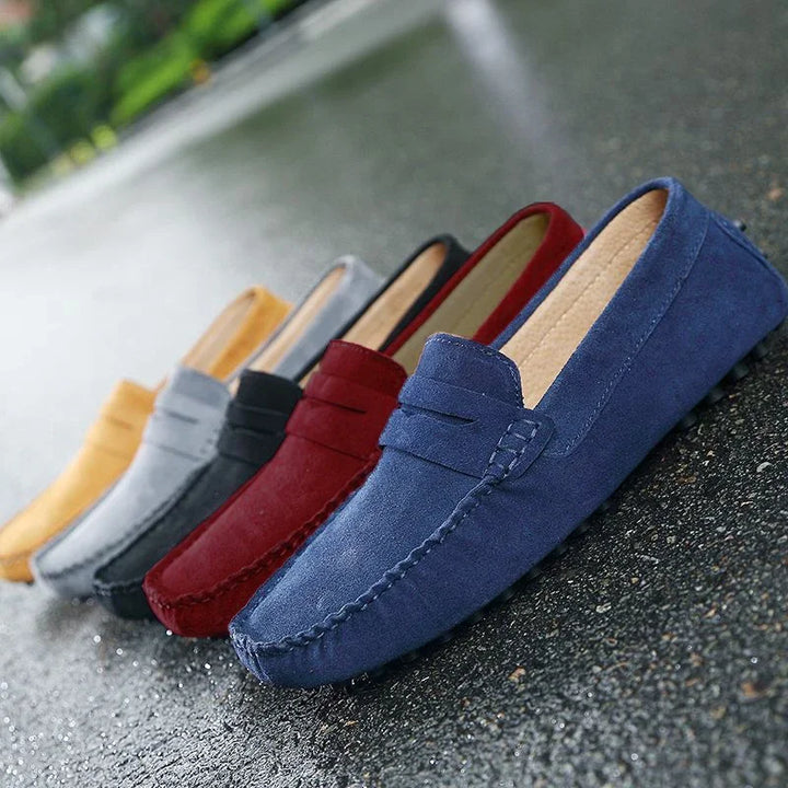 Mocassini casual in pelle scamosciata
