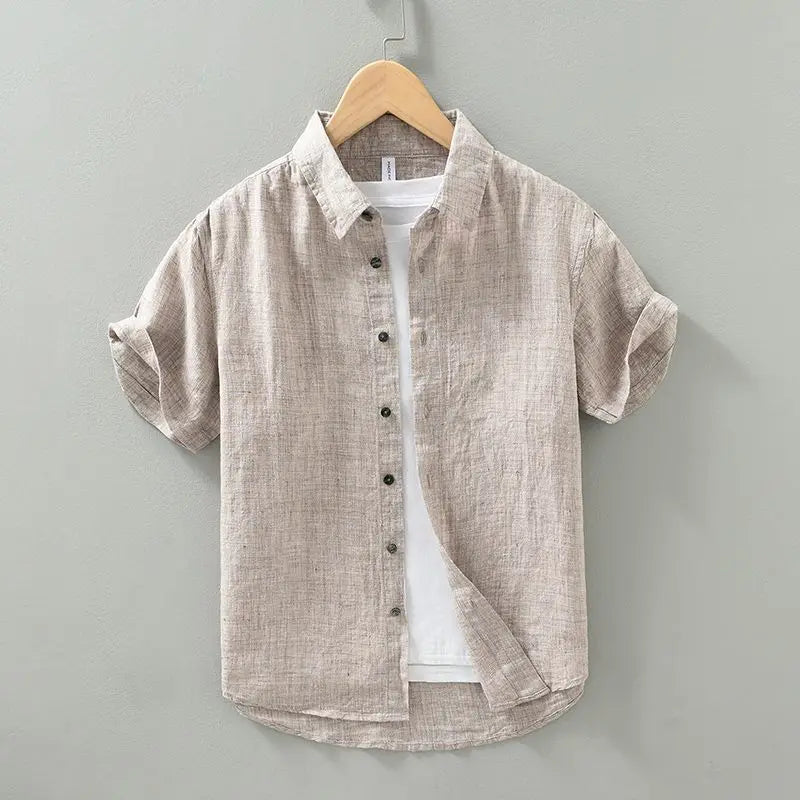 Camicia di lino a maniche corte