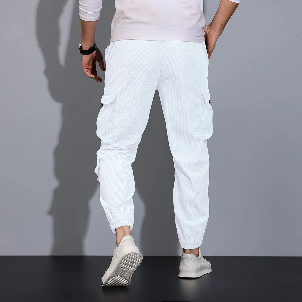 Pantaloni cargo in velluto a coste
