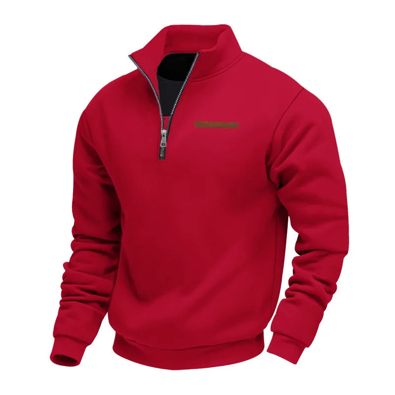 Maglione casual con zip in pile
