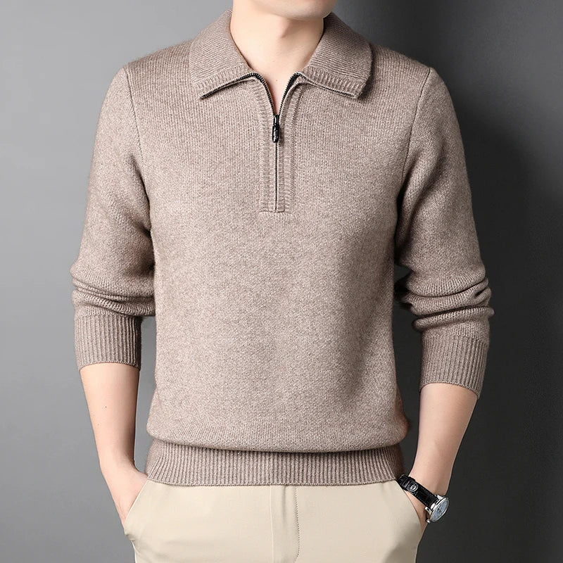 Maglione chic in cashmere con zip