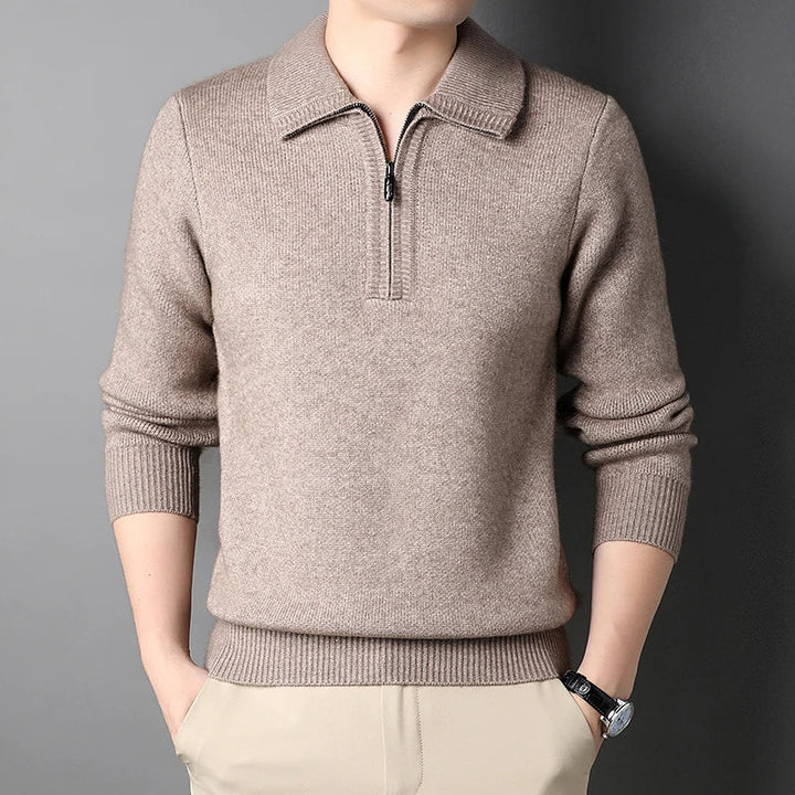 Maglione chic in cashmere con zip