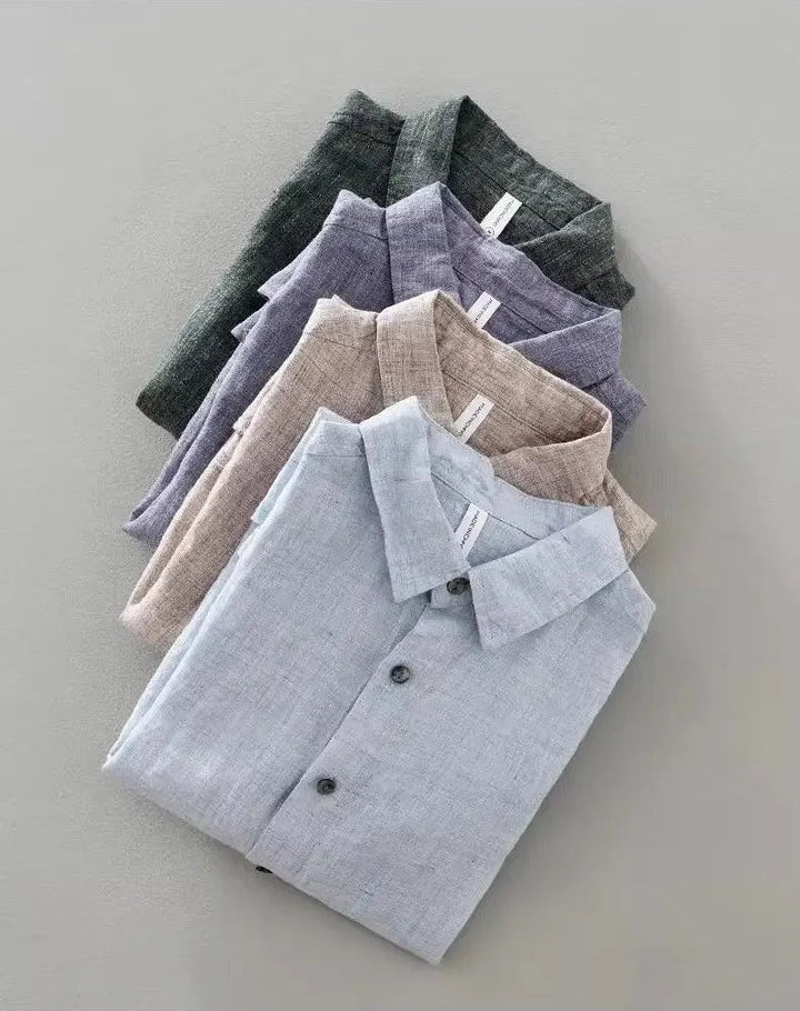 Camicia di lino a maniche corte