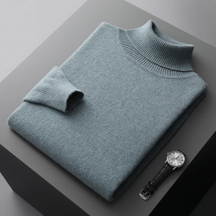 Maglione a collo alto in lana merino Monaco