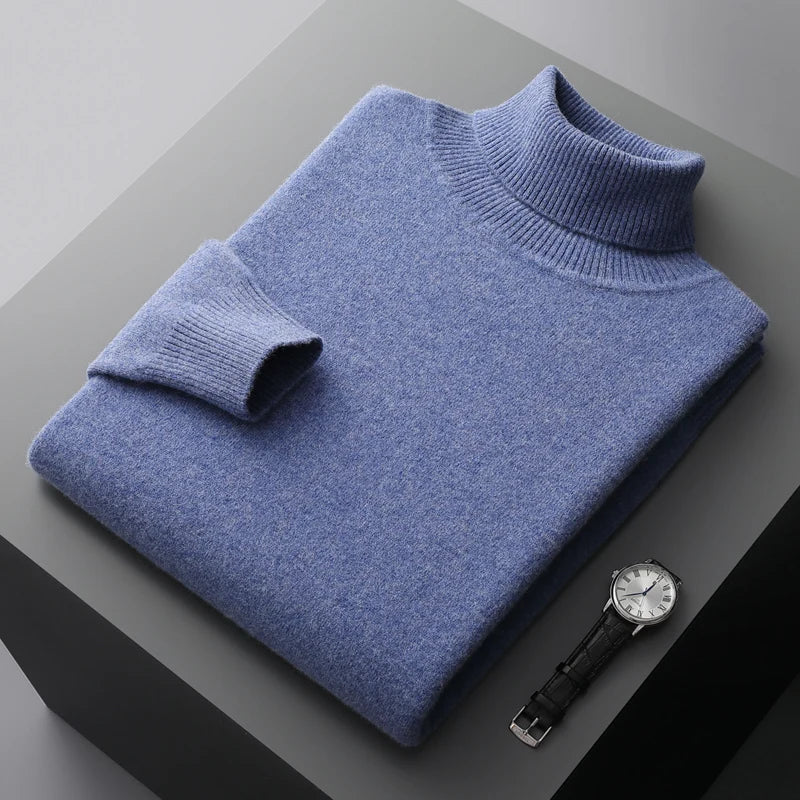 Maglione a collo alto in lana merino Monaco