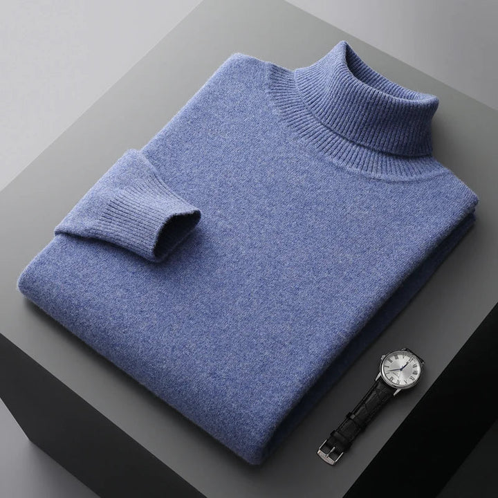 Maglione a collo alto in lana merino Monaco