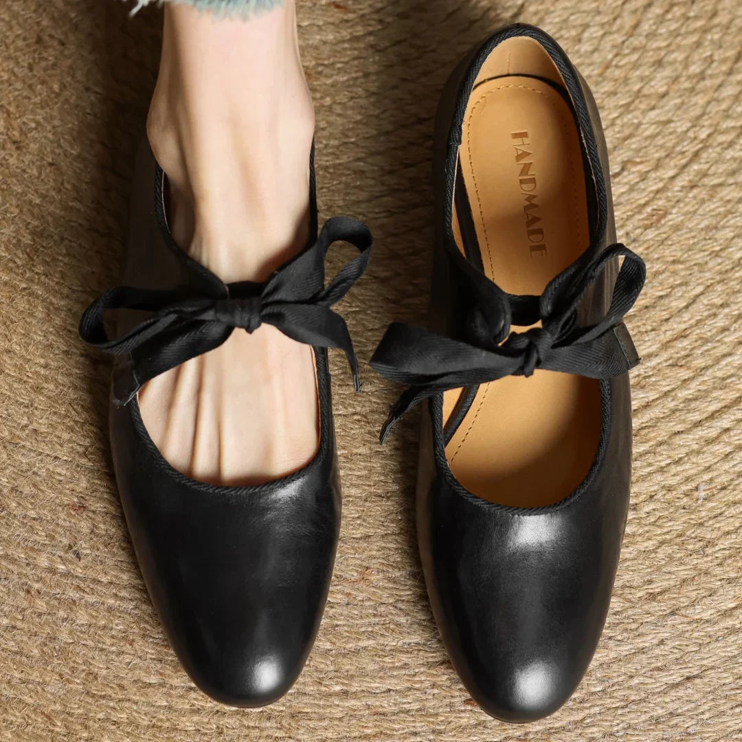 Bellaria | Ballerine Eleganti in Vera Pelle Italiana con Fiocco