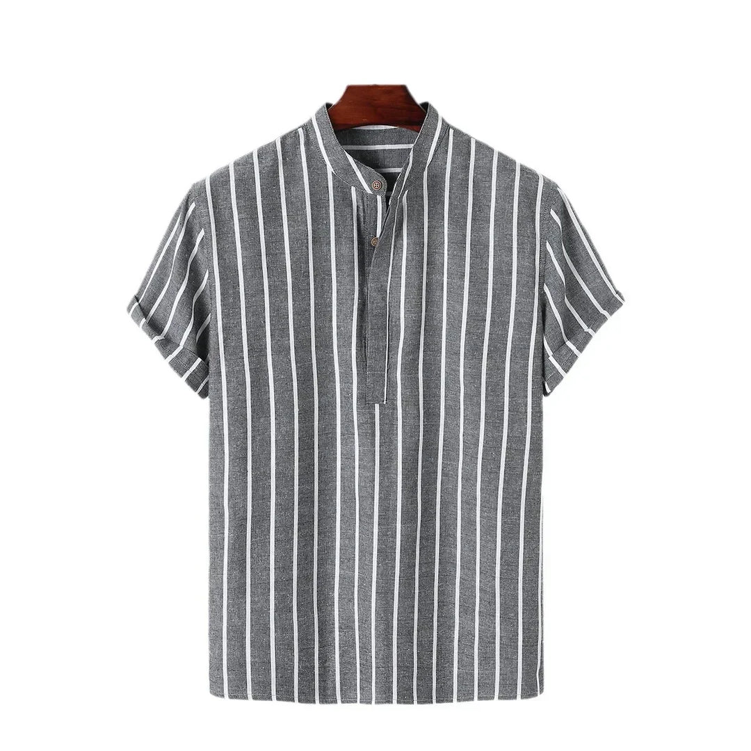 Camicia elegante a righe a maniche corte