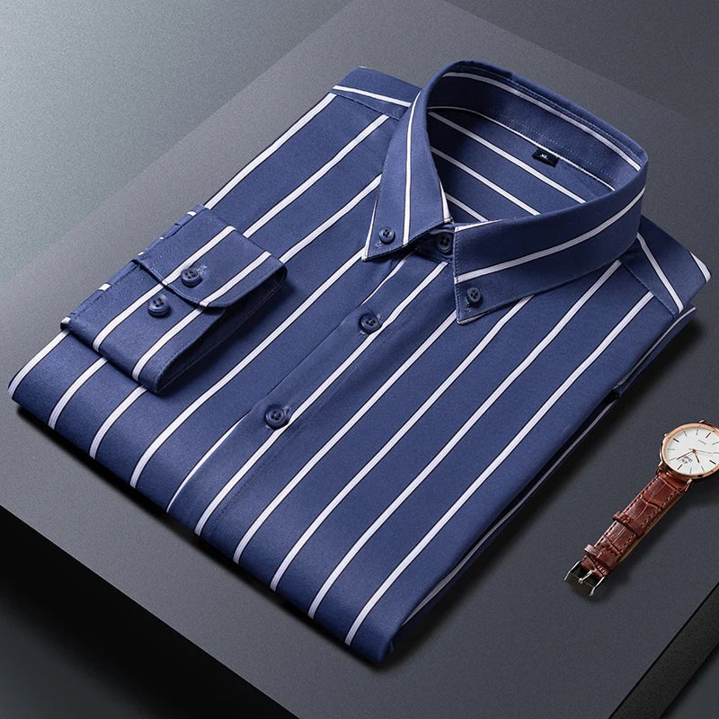 Givalli - Camicia da uomo a righe eleganti
