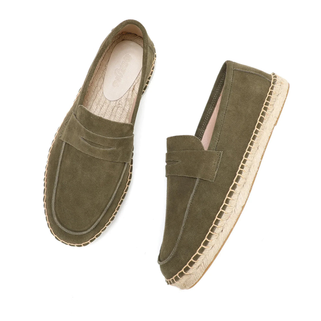 Espadrillas eleganti in pelle scamosciata