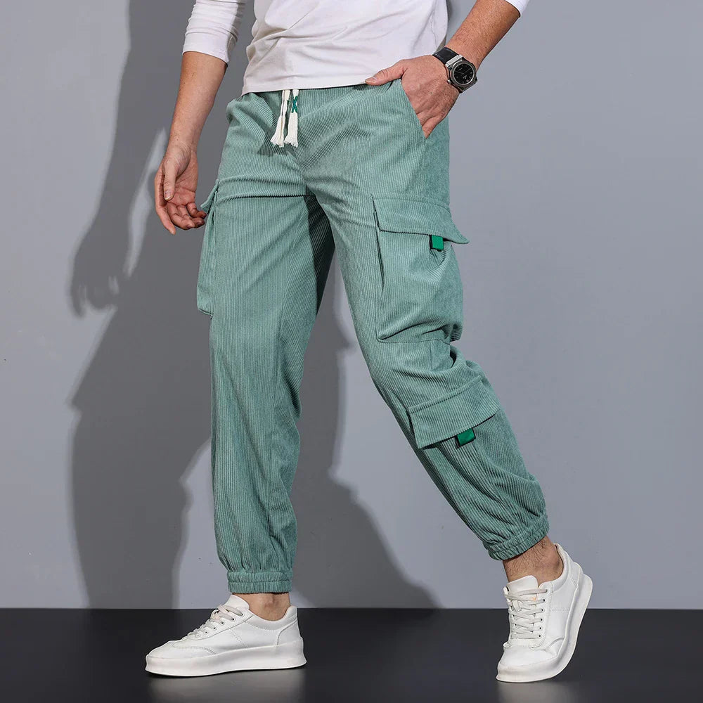 Pantaloni cargo in velluto a coste