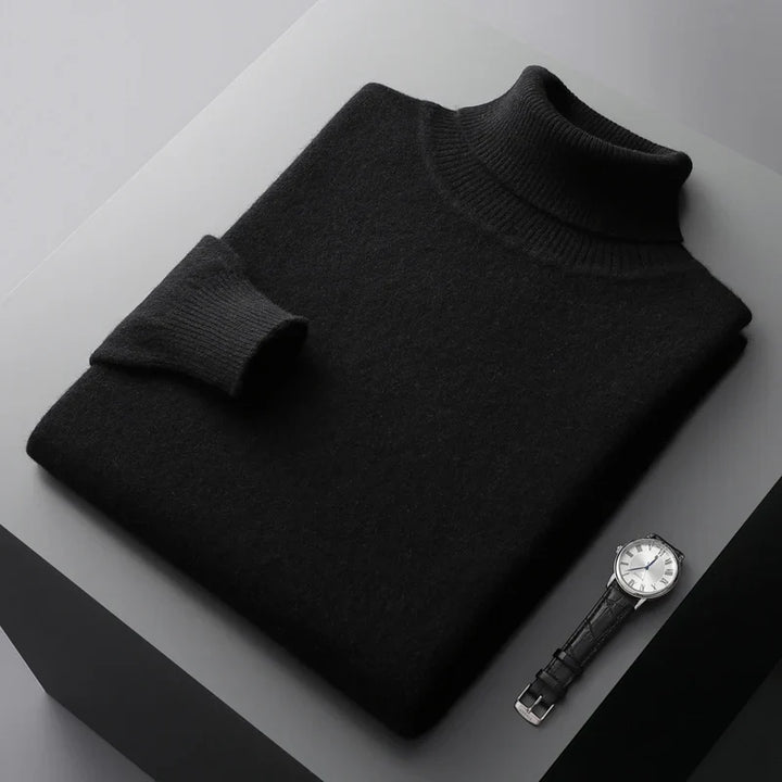 Maglione a collo alto in lana merino Monaco