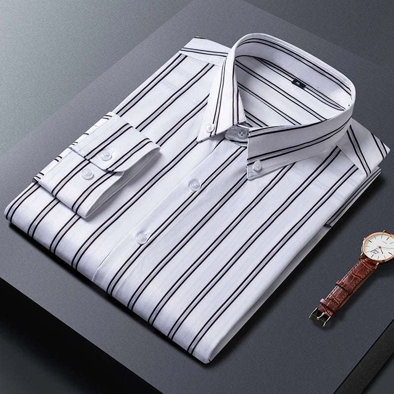 Givalli - Camicia da uomo a righe eleganti