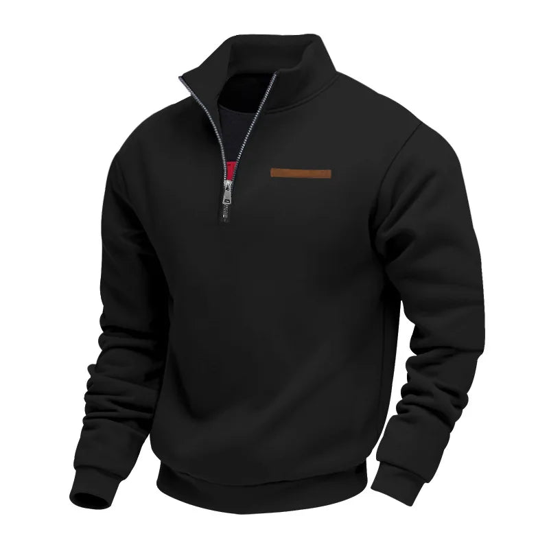 Maglione casual con zip in pile