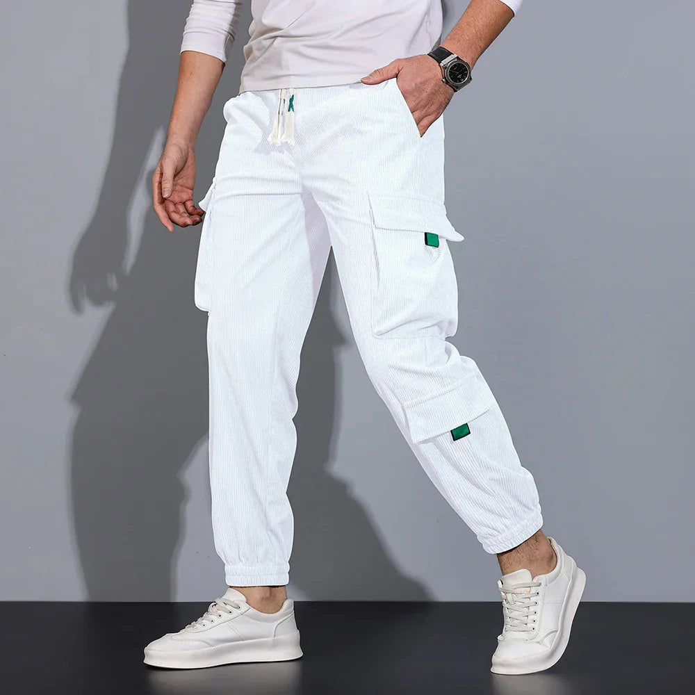 Pantaloni cargo in velluto a coste