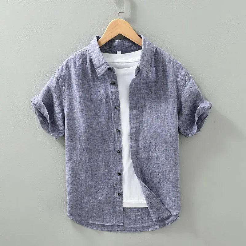 Camicia di lino a maniche corte