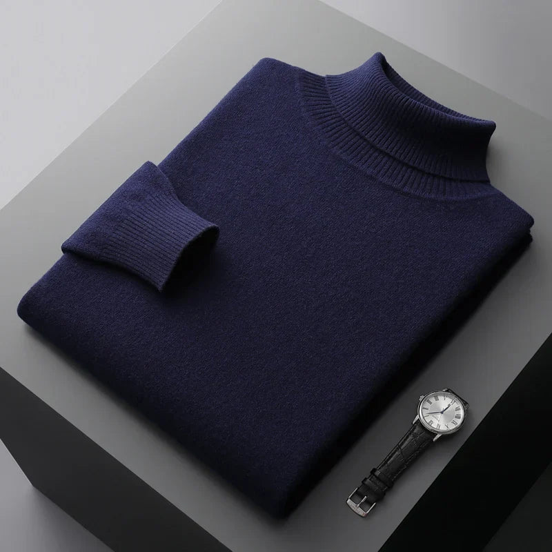 Maglione a collo alto in lana merino Monaco