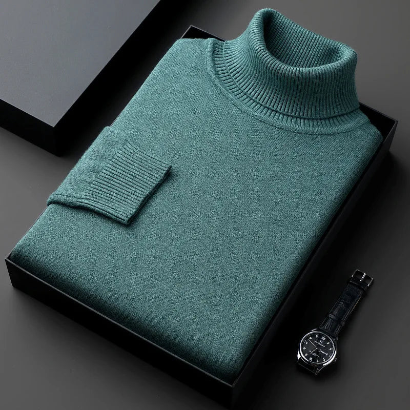 Maglione casual in lana con collo alto