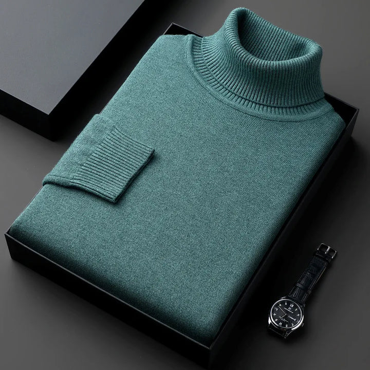 Maglione casual in lana con collo alto