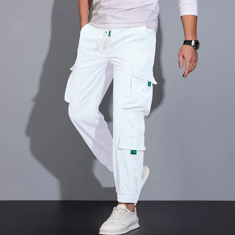 Pantaloni cargo in velluto a coste