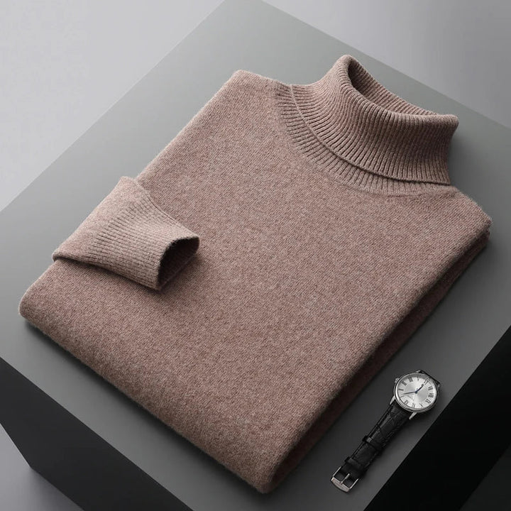 Maglione a collo alto in lana merino Monaco