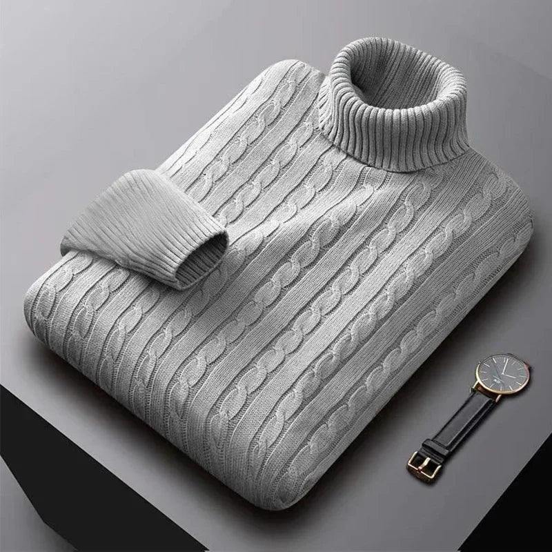 Elegante maglione a collo alto da uomo