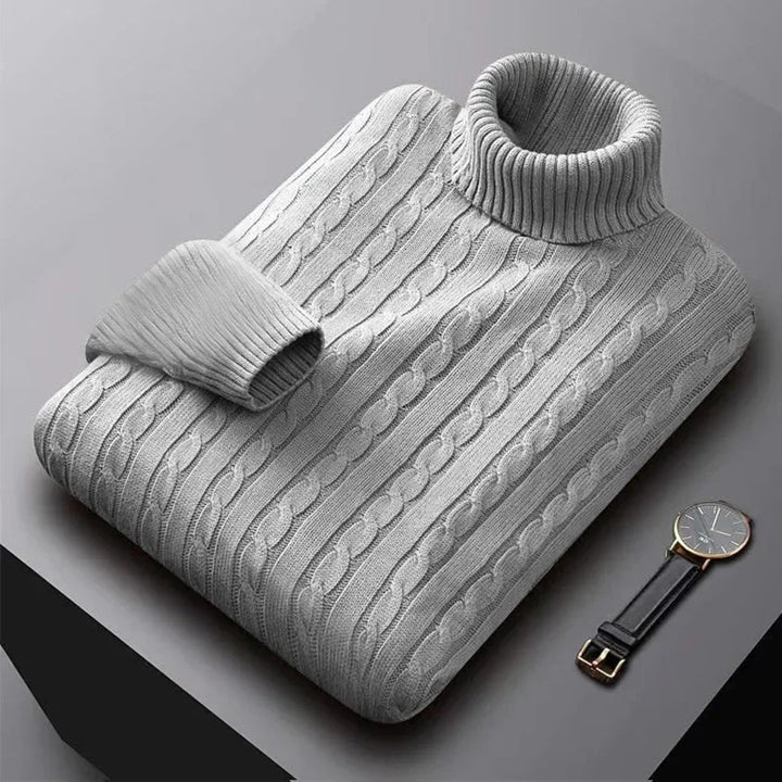 Elegante maglione a collo alto da uomo
