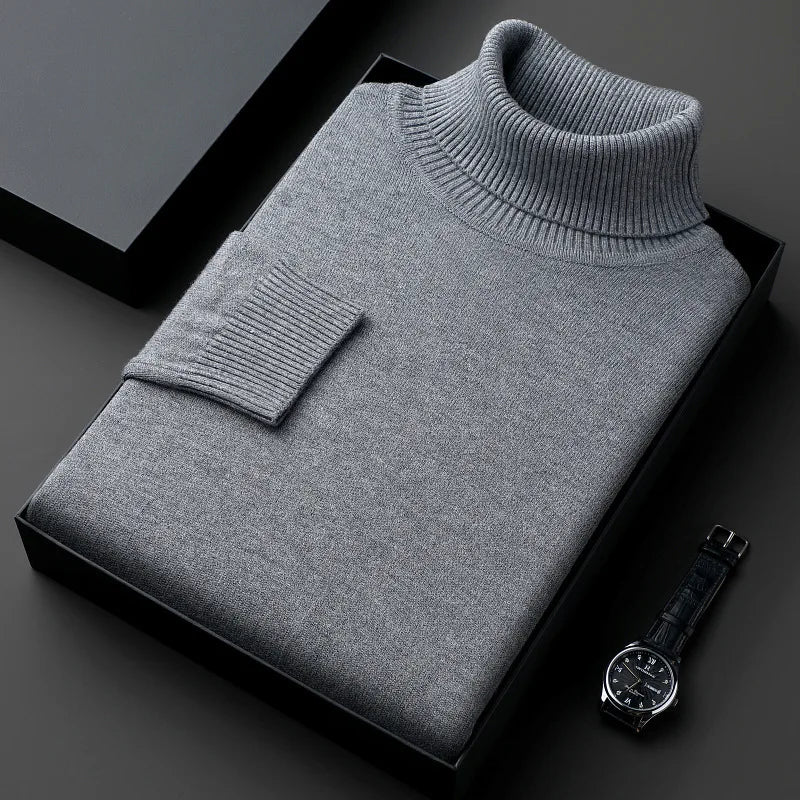 Maglione casual in lana con collo alto