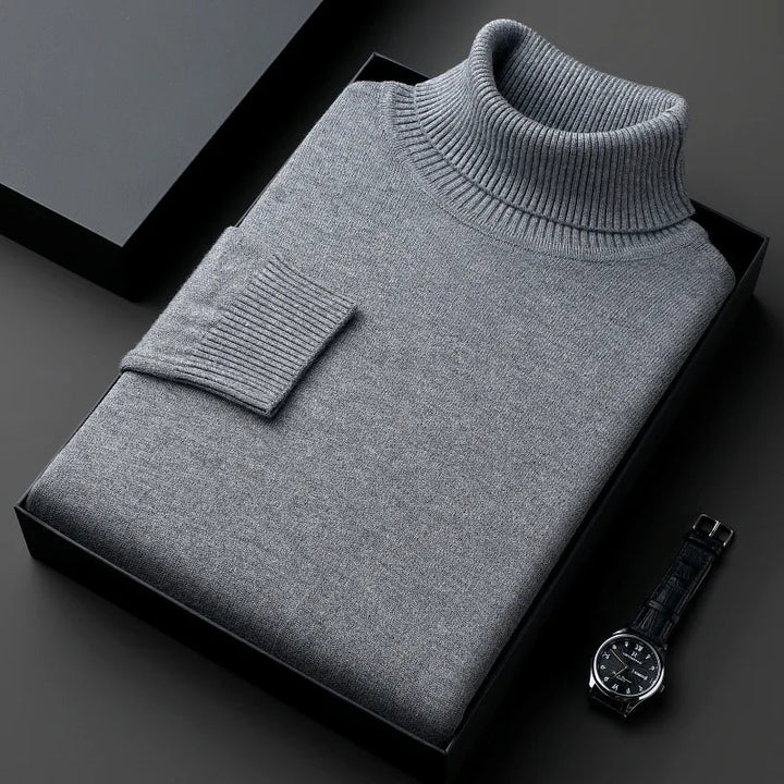 Maglione casual in lana con collo alto