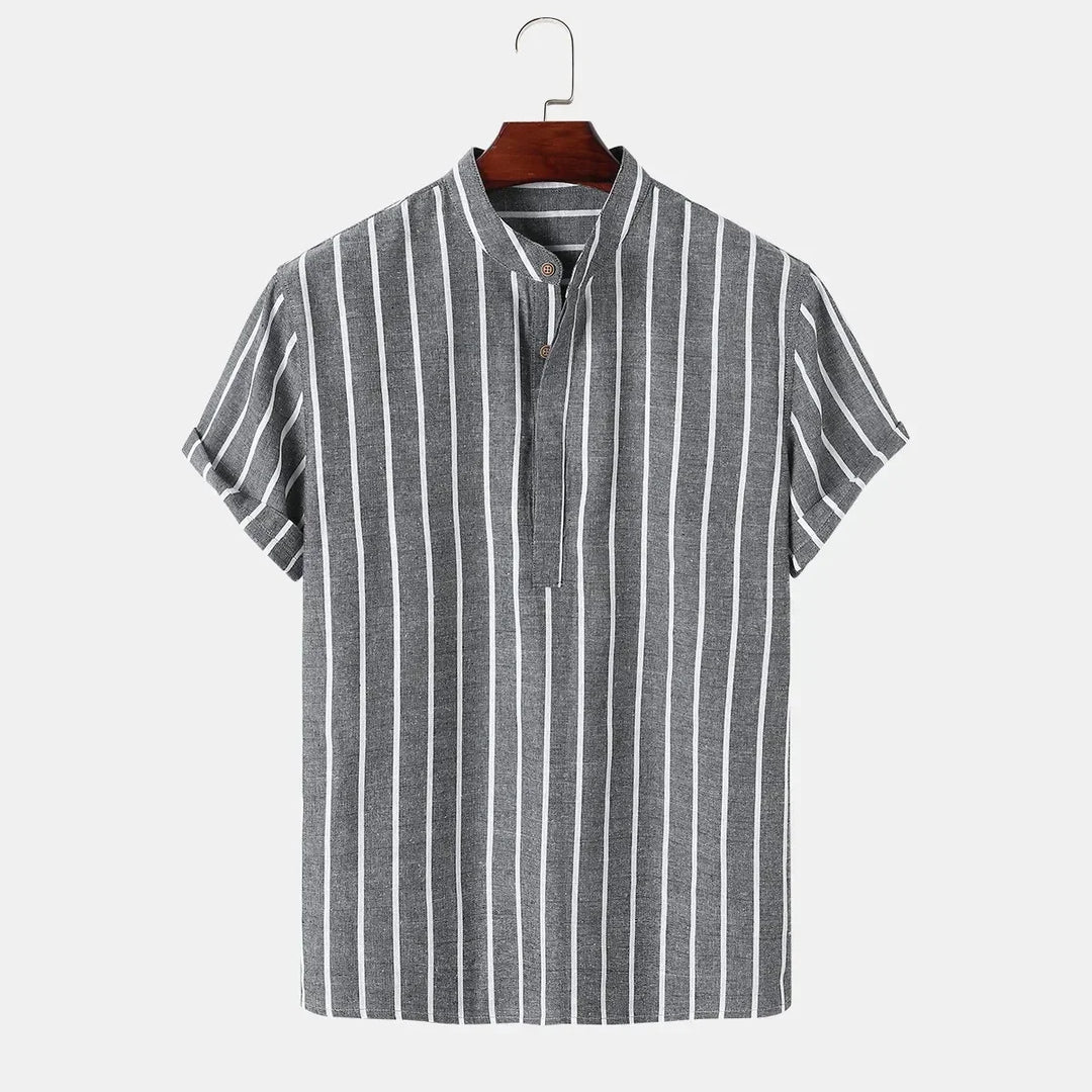 Camicia elegante a righe a maniche corte