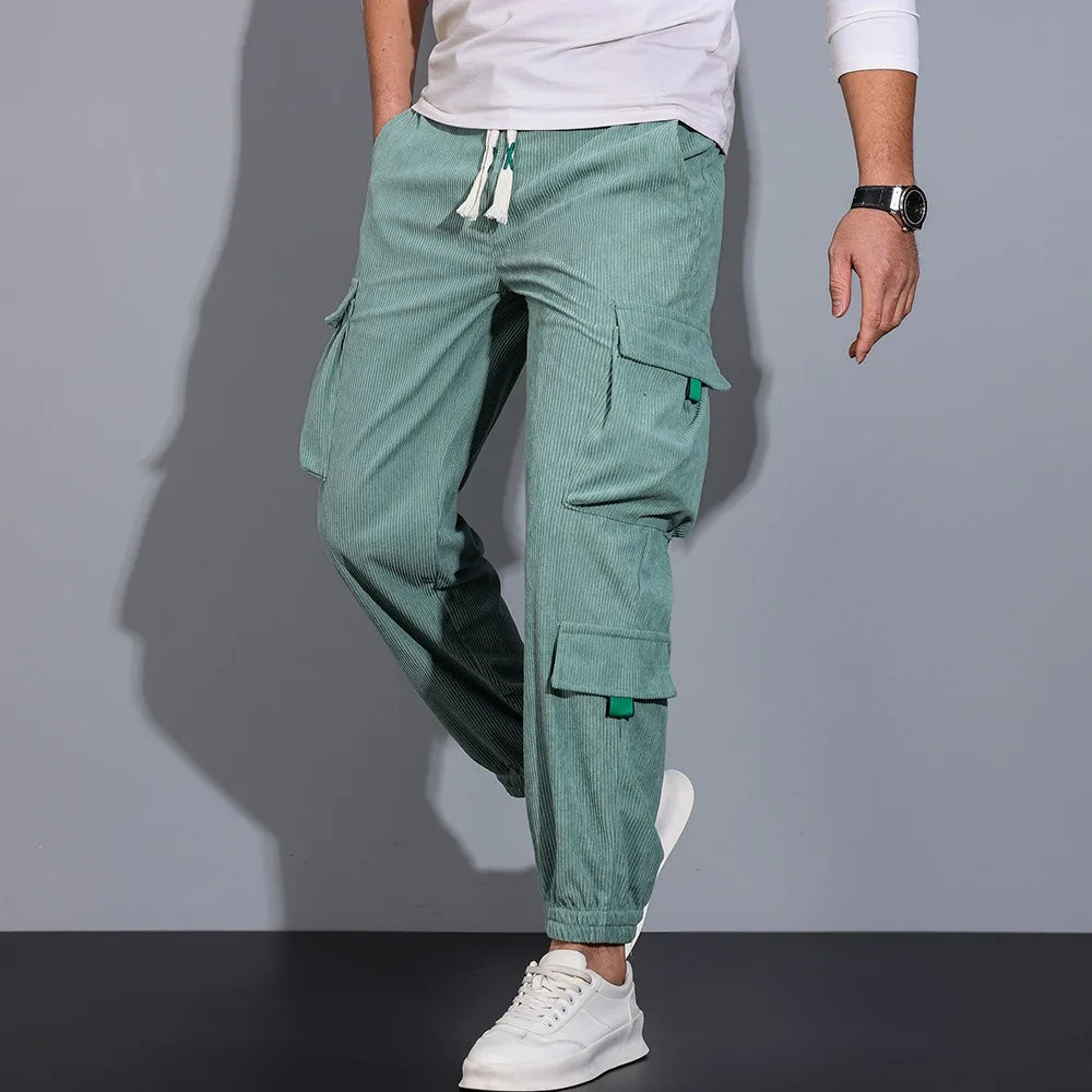 Pantaloni cargo in velluto a coste