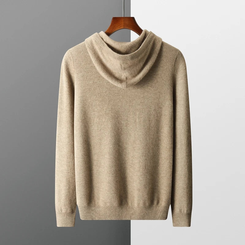 Elegante felpa con cappuccio in lana australiana
