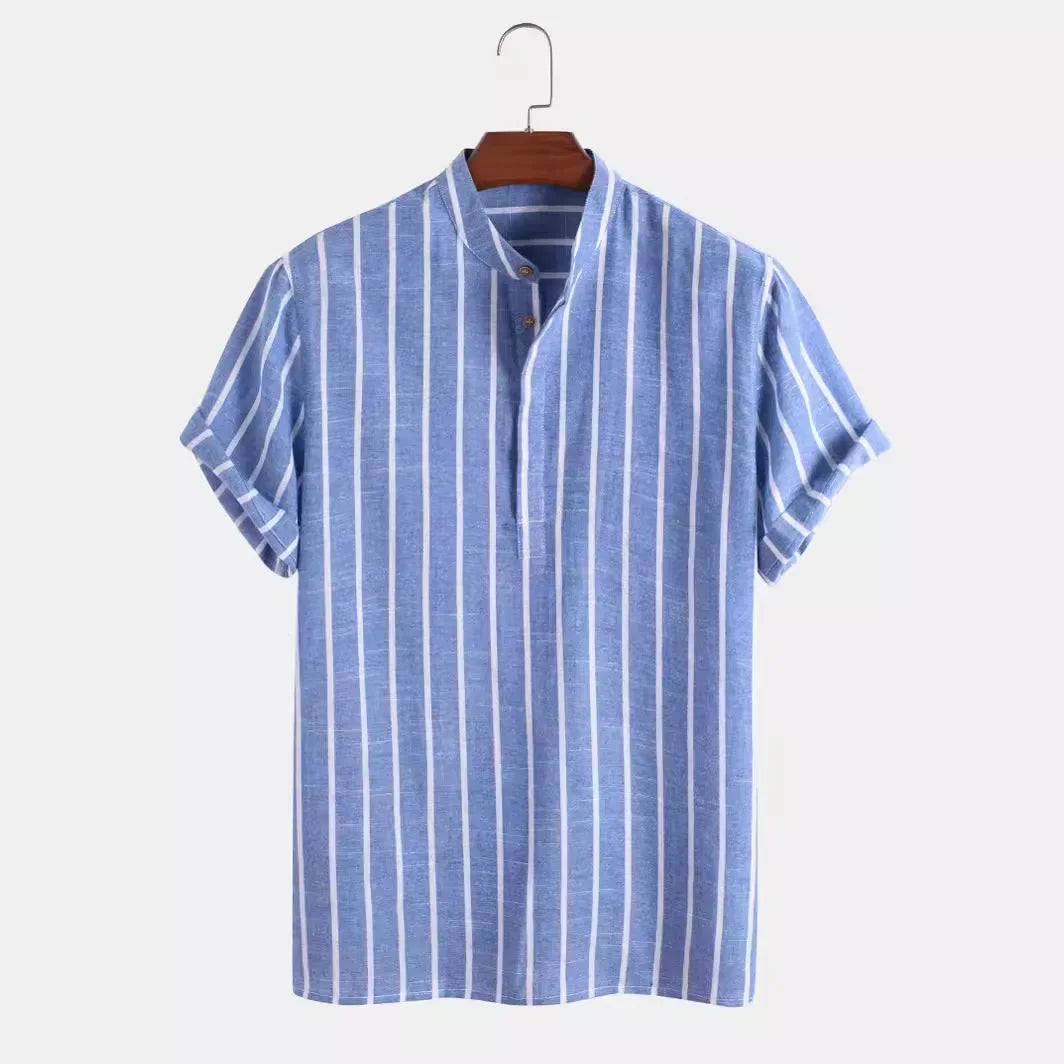 Camicia elegante a righe a maniche corte